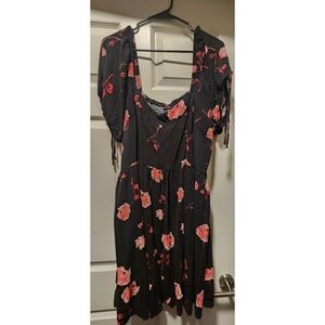 Floral Black and Pink Dress